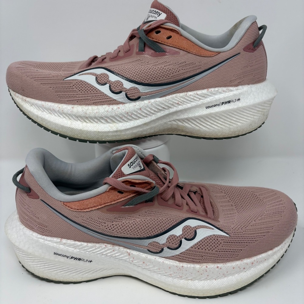 Saucony Triumph 21 Women's Size 9 Rose Pink White Running Shoes (S10881-130) - Picture 2 of 8